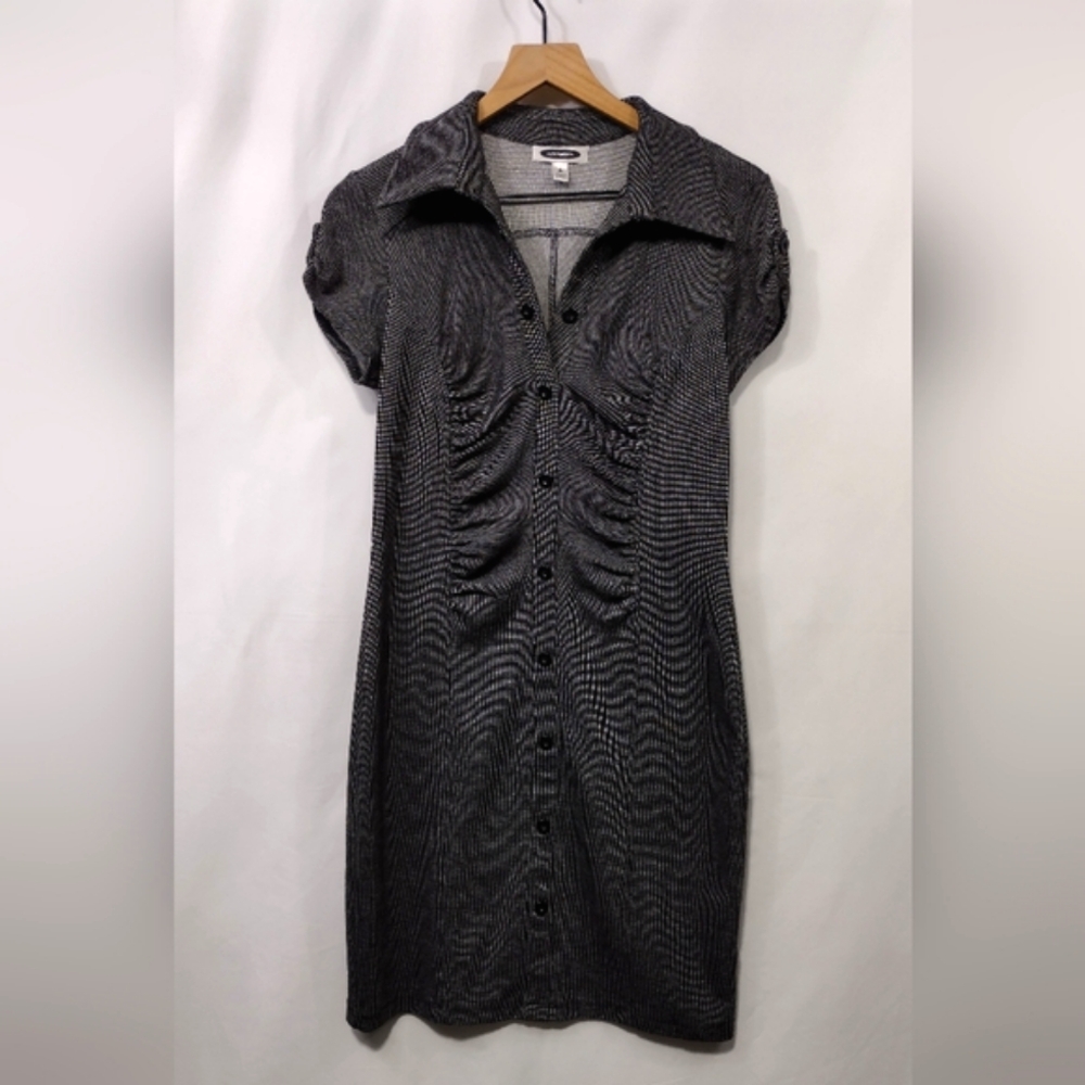 Intermission Bodycon Shirt Dress Women's 8 Black Boho Retro 90s Y2K